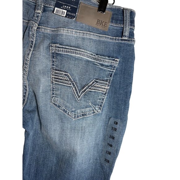 BKE Men’s 33x32 Jake Boot Stretch Mid Rise Regular Fit Distressed Jeans - Picture 6 of 8